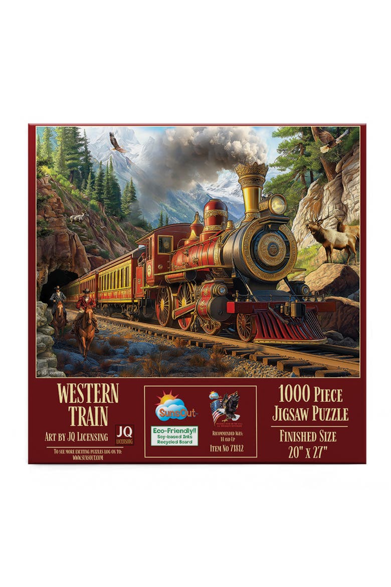 Western Train 1000 piece Jigsaw Puzzle for Adults, Alternate, color, Multicolor