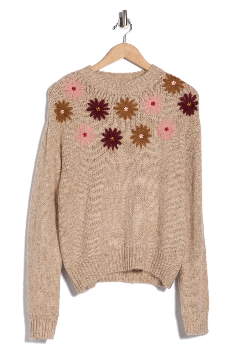 DR2 by Daniel Rainn Embroidered Sweater, Alternate, color, R041 Oatmeal
