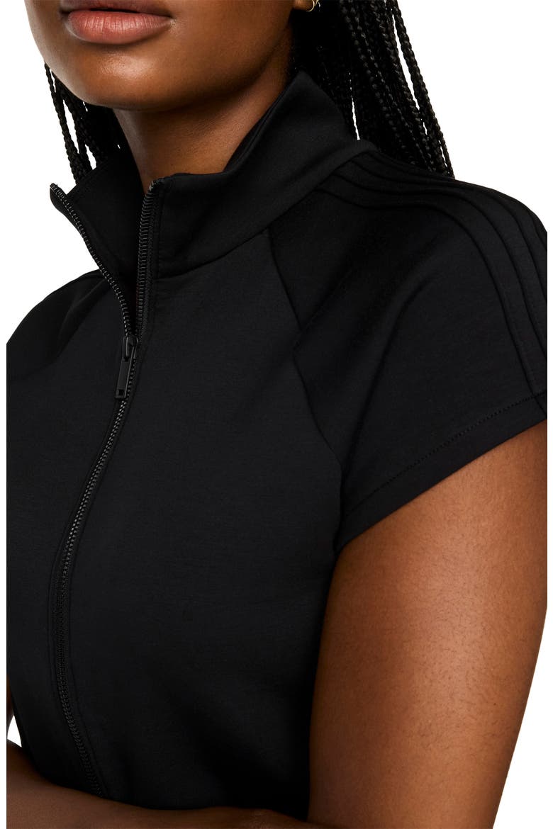 Pintuck Half Zip Jumpsuit, Alternate, color, VERY BLACK