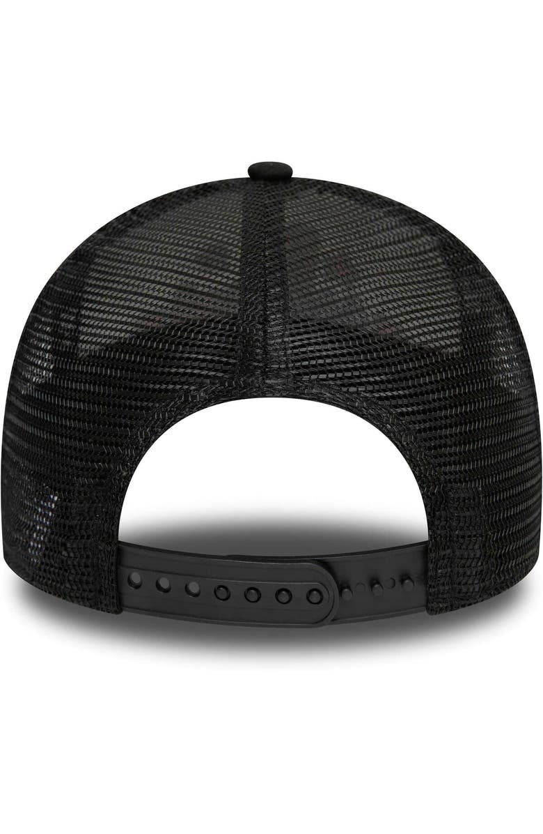New Era Youth New Era Black AC Milan Wordmark E-Frame 9FORTY Trucker Adjustable Hat, Alternate, color, 