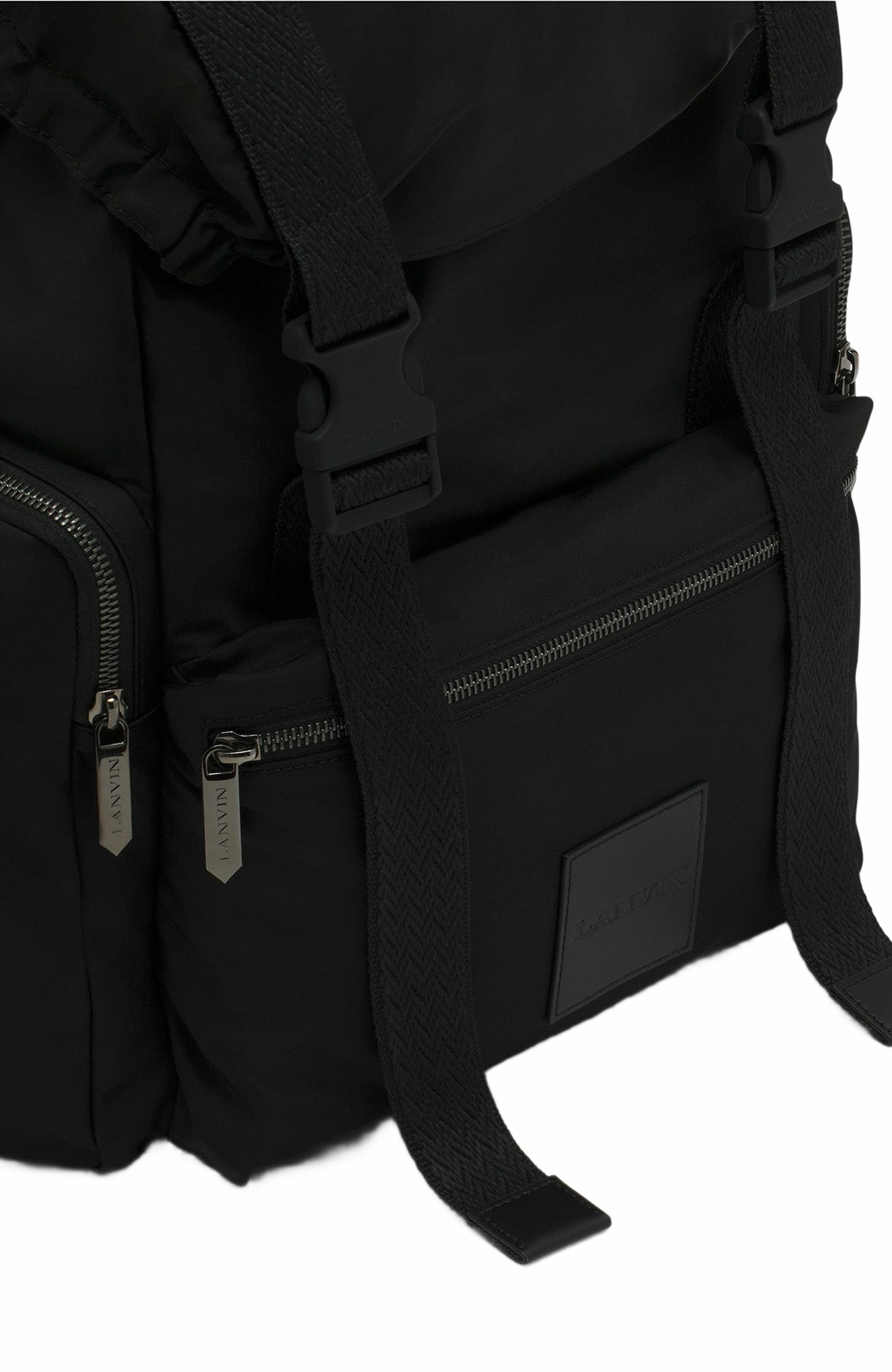 Lanvin Curb Backpack In Recycled Nylon, Alternate, color, Black