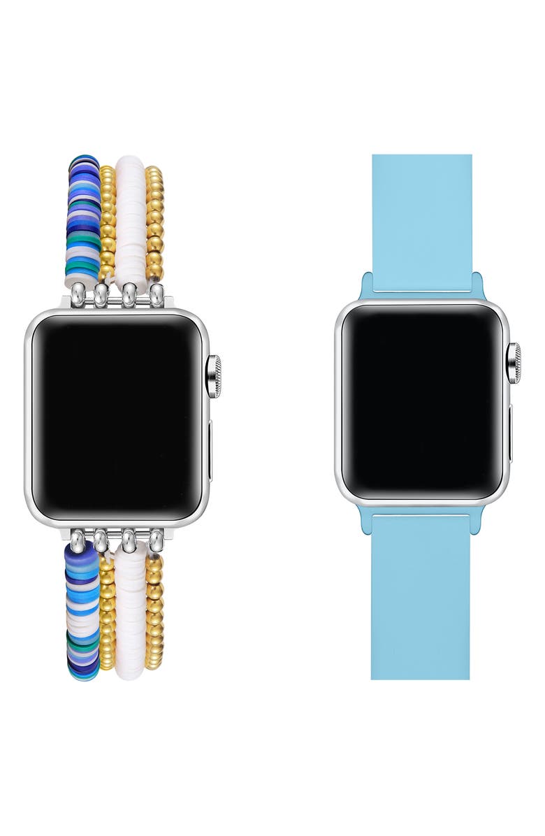 Posh Tech Bestie 2-Pack Beaded & Silicone Apple Watch<sup>®</sup> Watchbands, Alternate, color, 