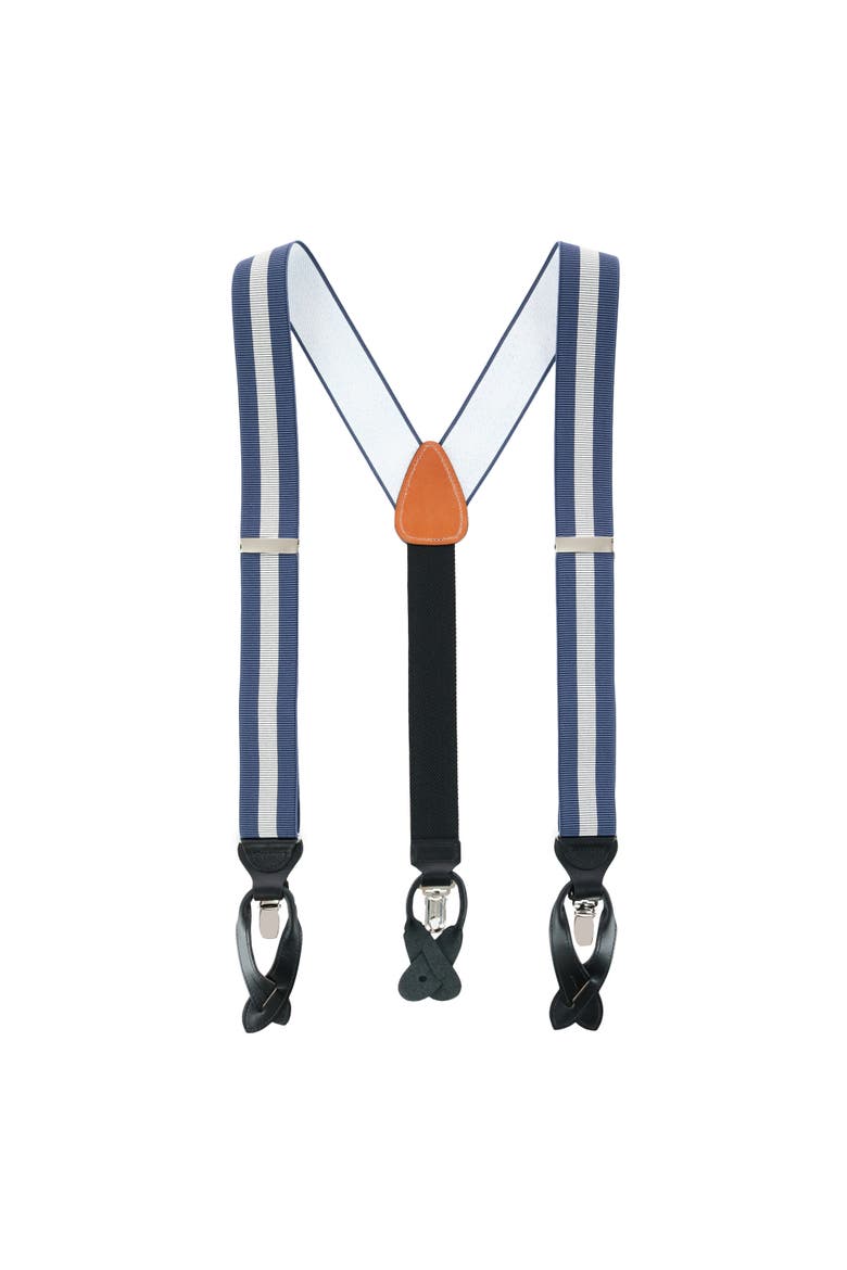 Oliver Stripe 35mm Convertible Suspenders, Alternate, color, Blue / Grey