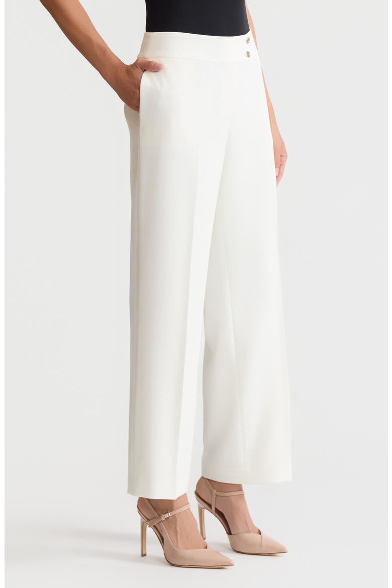 Flat Front Wide Leg Pants, Alternate, color, VANILLA ICE