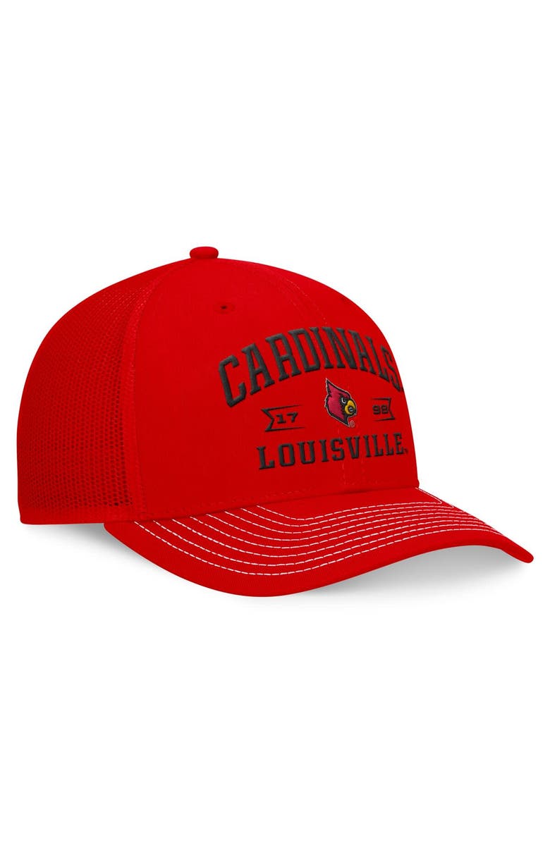 TOP OF THE WORLD Men's Top of the World Red Louisville Cardinals Carson Trucker Adjustable Hat, Alternate, color, 