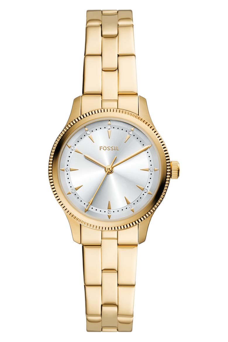 Brynn Three-Hand Stainless Steel Bracelet Watch, 30mm, Main, color, GOLD