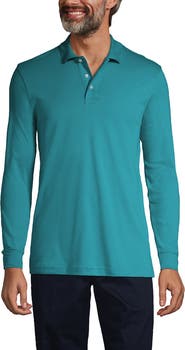 Lands' End School Uniform Long Sleeve Interlock Polo Shirt