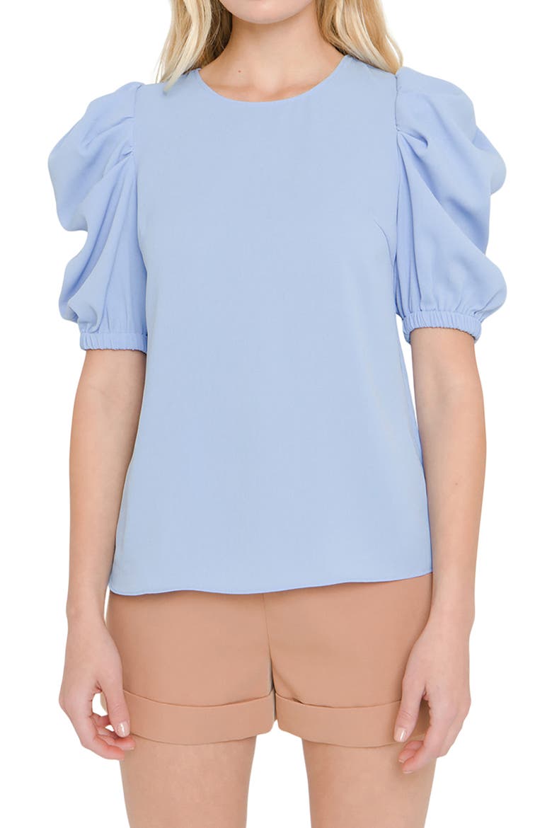 Puff Sleeve Top, Alternate, color, BLUE