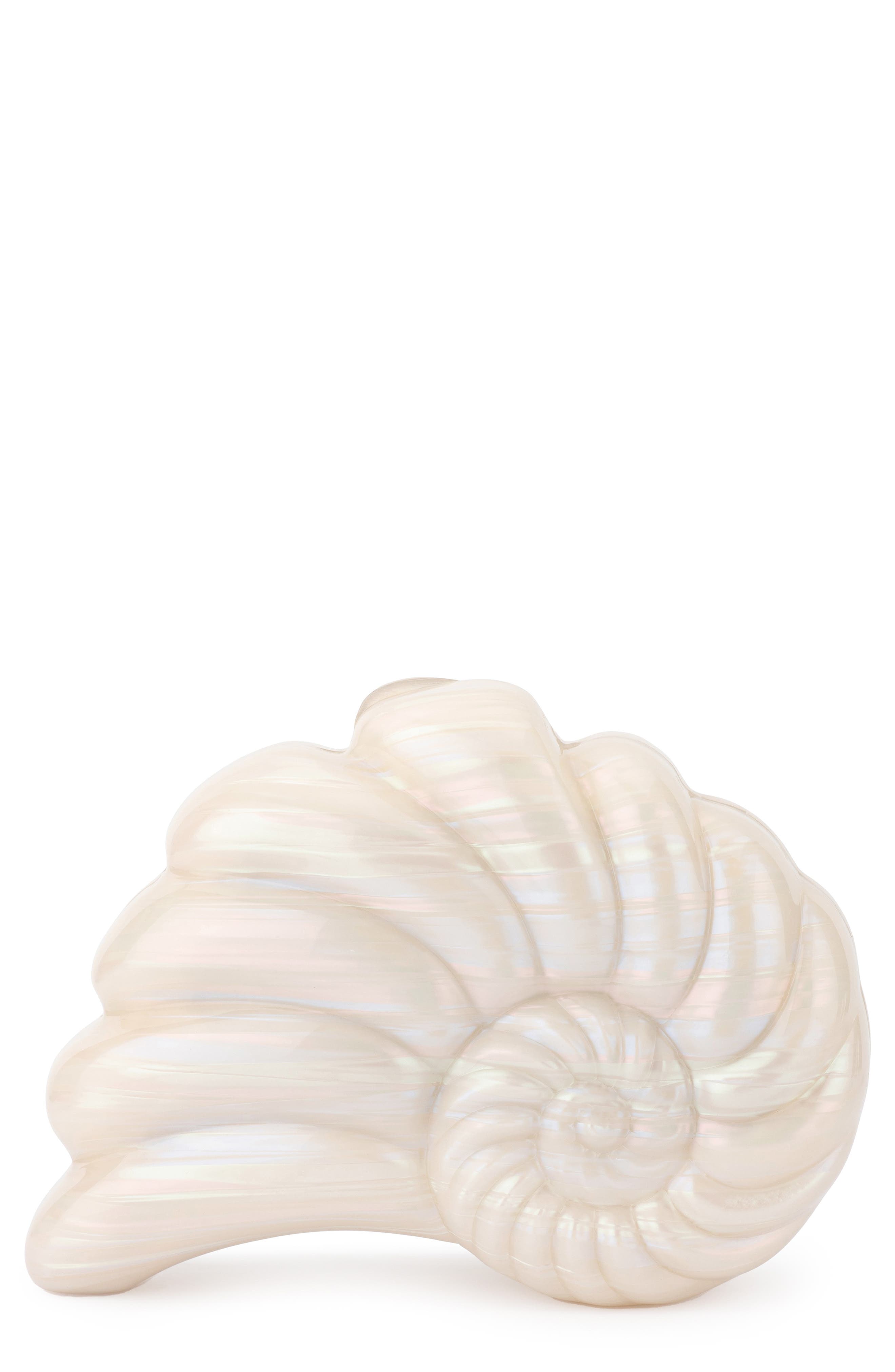 Olga Berg Ava Acrylic Shell Clutch, Main, color, Mother Of Pearl