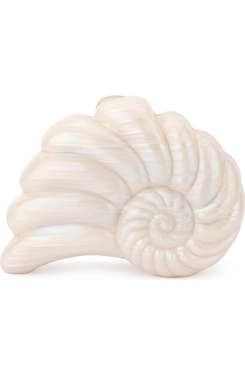 Olga Berg Ava Acrylic Shell Clutch, Main, color, Mother Of Pearl