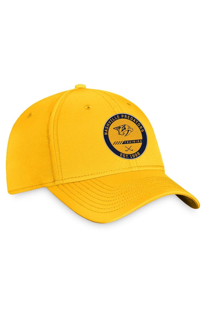 Men's Fanatics Branded Gold Nashville Predators 2022 Authentic Pro Training Camp Flex Hat, Alternate, color, Gold