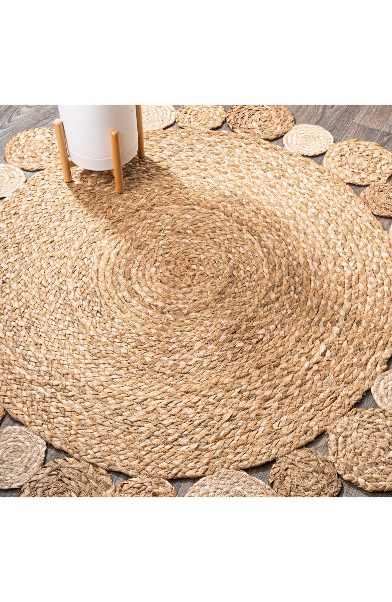 JONATHAN Y Eden Round Natural Jute hippie Circle Natural Round Area Rug, Alternate, color, Natural