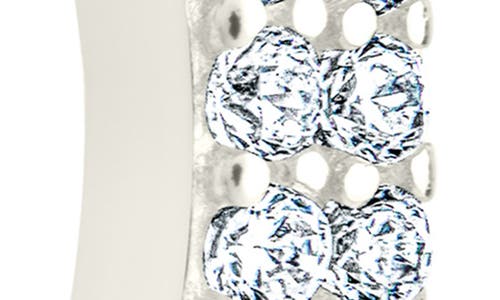 Sterling Forever Emerson Cubic Zirconia Hoop Earrings In Blue