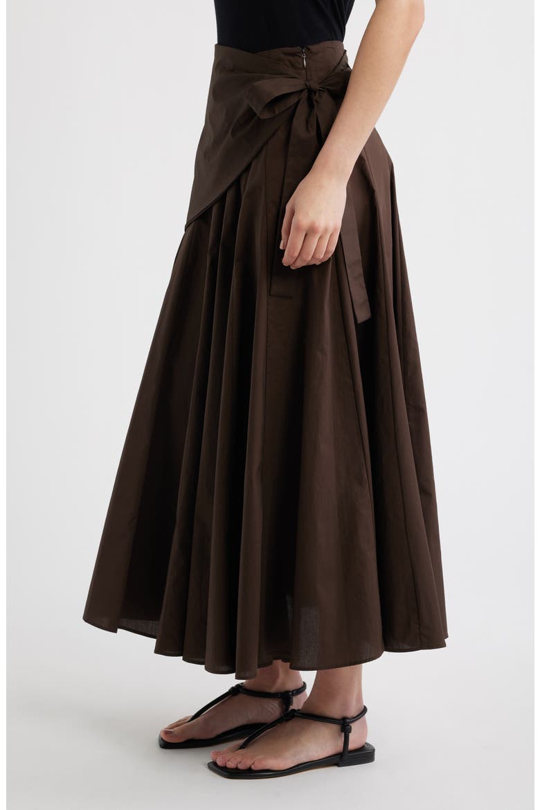 Falda Milos Faux Wrap Cotton Skirt, Alternate, color, CHOCOLATE
