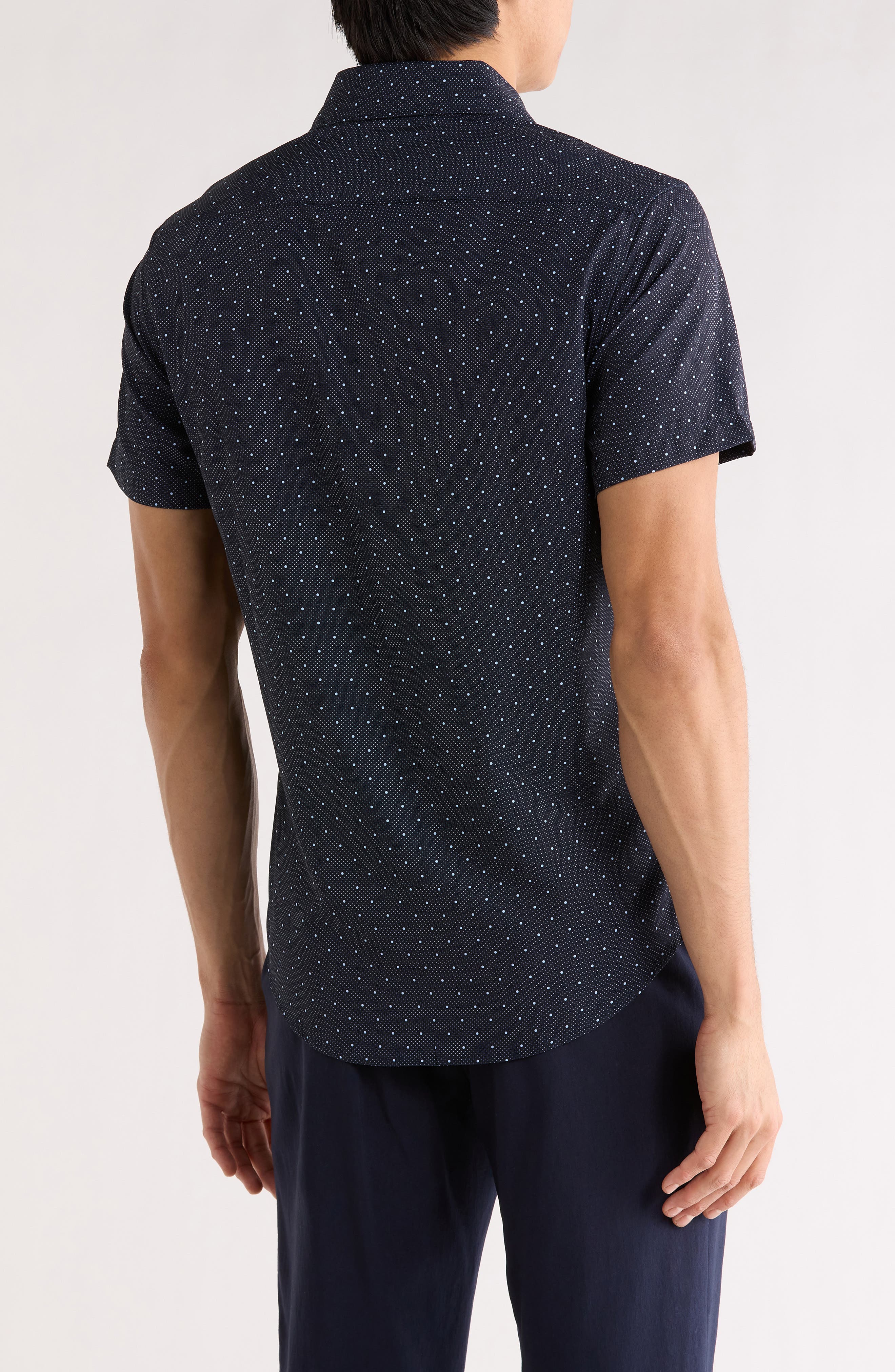 Micro Dot Tech Short Sleeve Button-Up Shirt - image 2