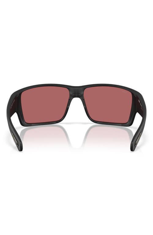 Costa Del Mar Jose Pro 62mm Polarized Rectangular Sunglasses In Matte Black/rose
