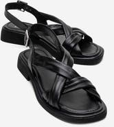 Forever & Always Shoes Frand Leather Crisscross Strap Sandal