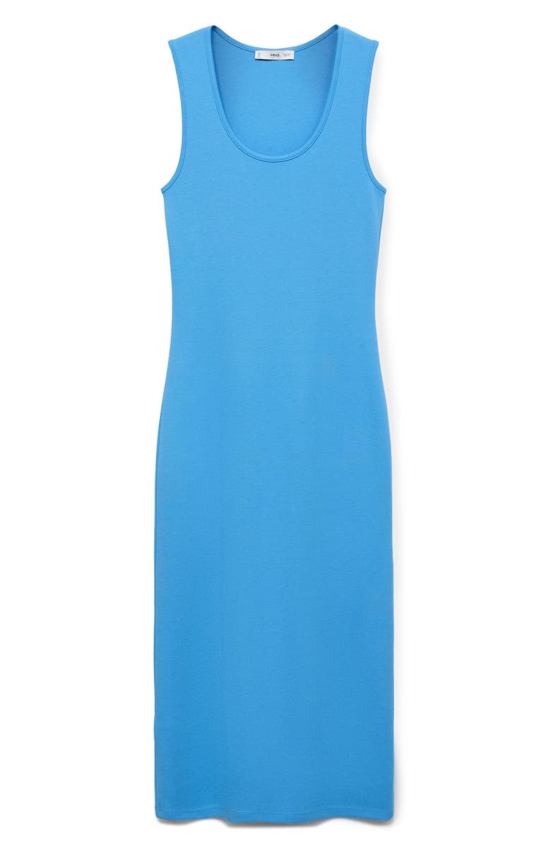 MANGO Fitted Midi Dress, Alternate, color, Blue
