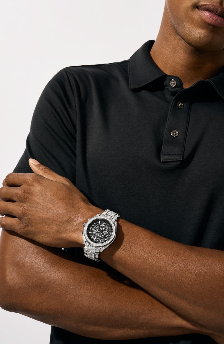 Michael Kors Accelerator 2.0 Chronograph Quartz Bracelet Watch, 44mm, Alternate, color, Stainless Steel/ Black