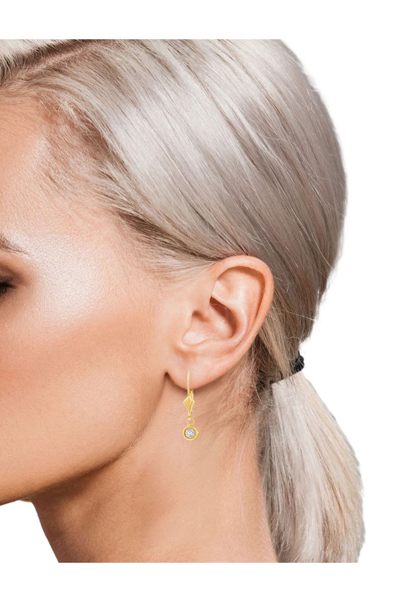 Bliss Diamond 1/2Ct Diamond Lab Grown Dangle Lever Back Hoop Earrings 14k Gold, Alternate, color, 