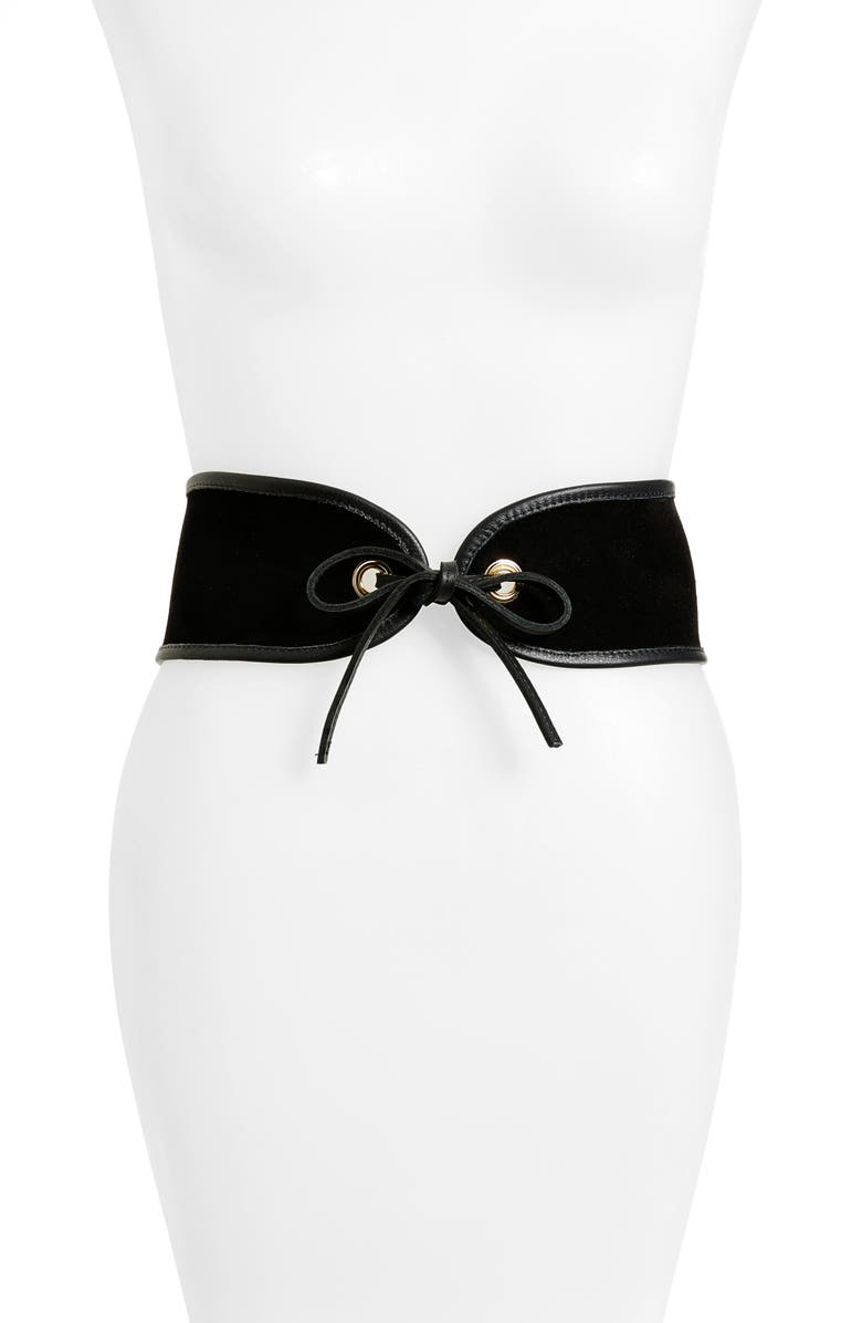 Raina Casablanca Leather Corset Belt, Main, color, 