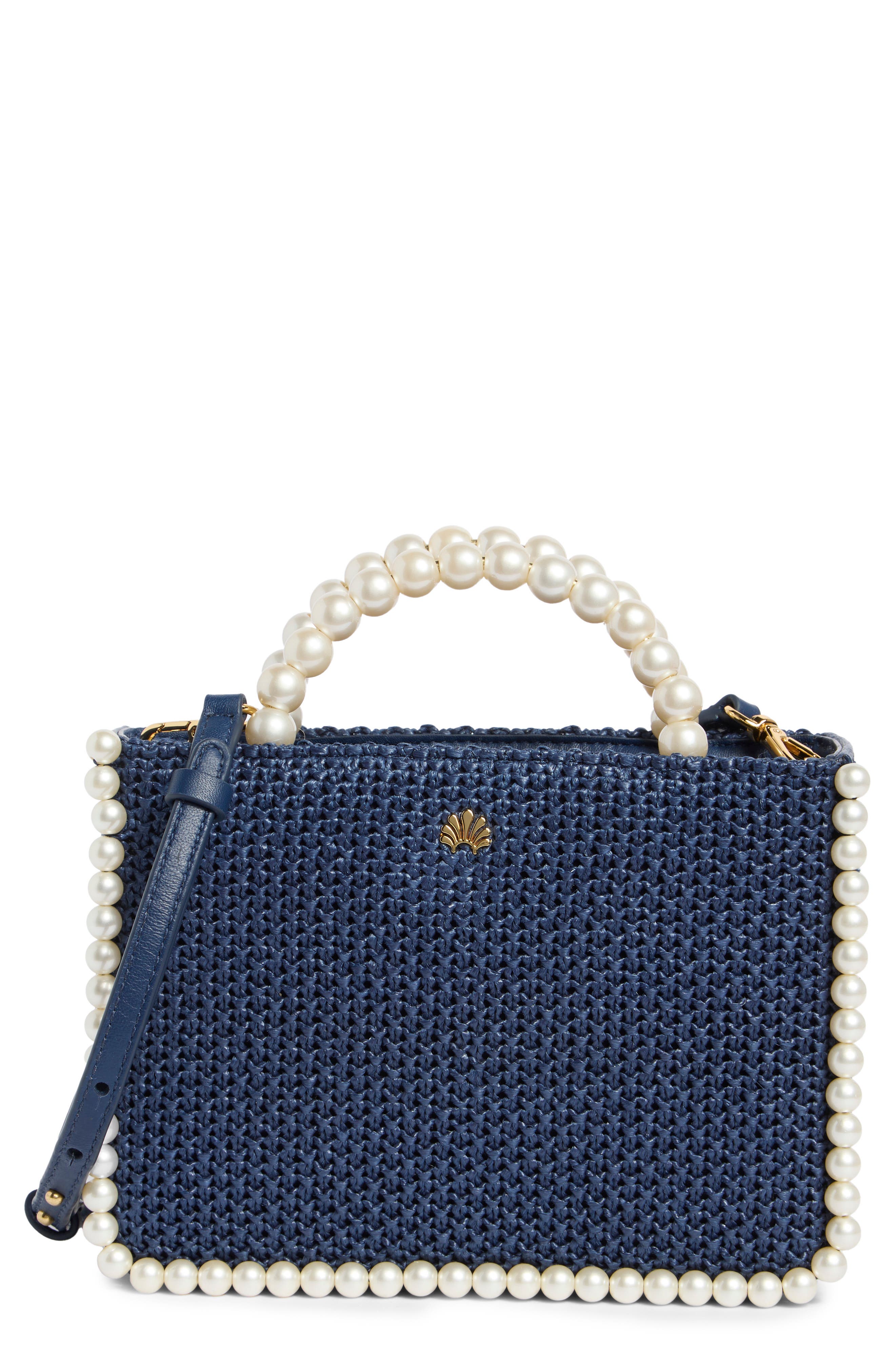 Lele Sadoughi Mini Maya Raffia Tote, Main, color, 