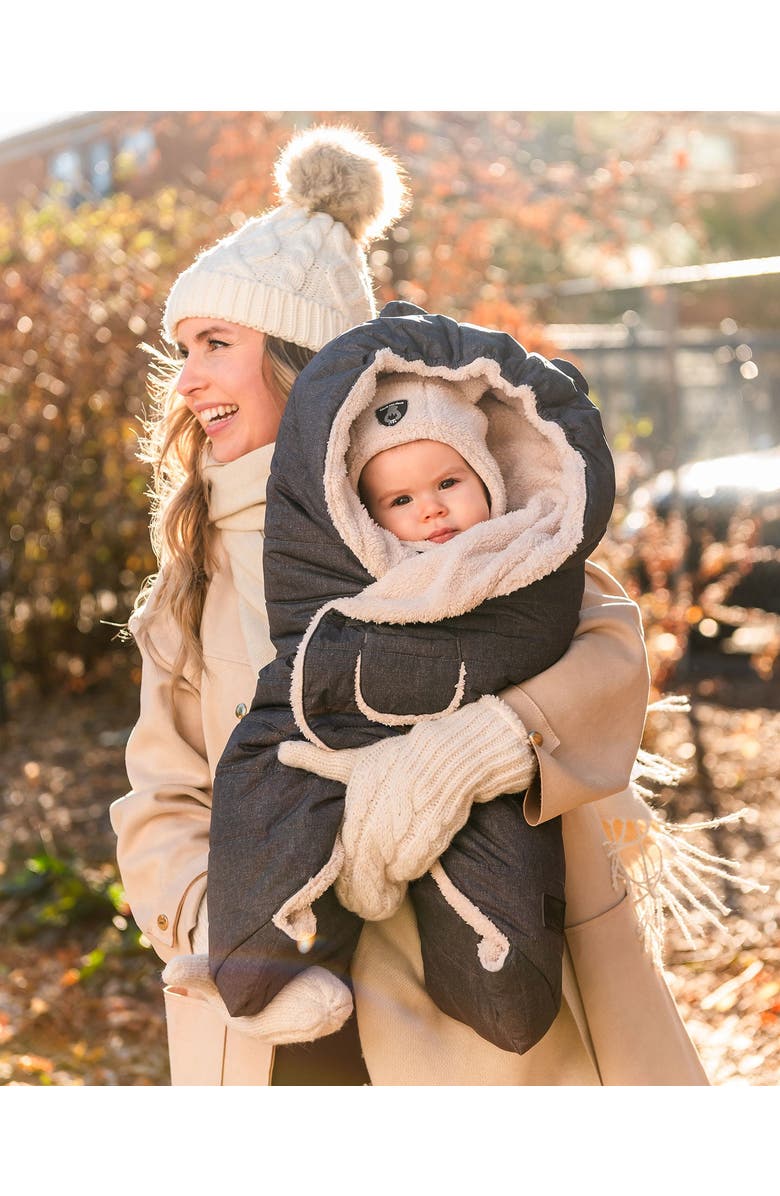 Deux par Deux Baby Unisex Snuggly Wrap Textured Gray For Car Seat And Stroller, Alternate, color,