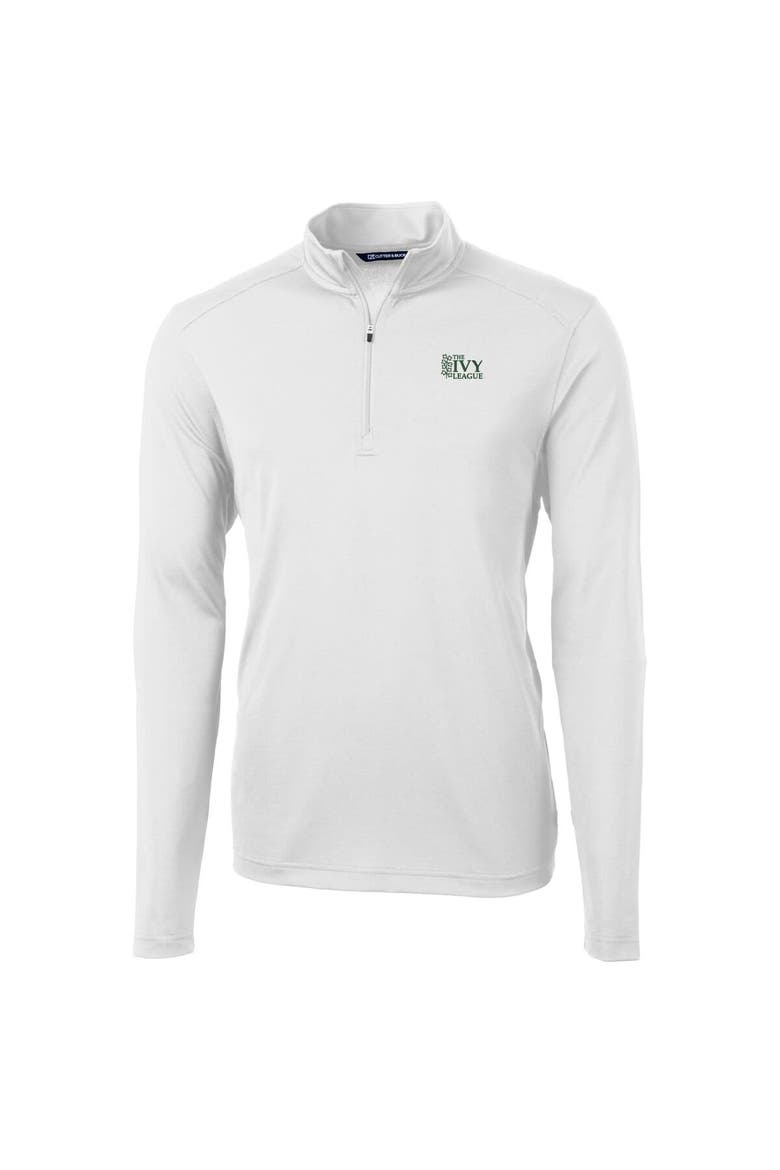 Men's Cutter & Buck  White Ivy League DryTec Virtue Eco Pique Recycled Quarter-Zip Pullover, Alternate, color, White