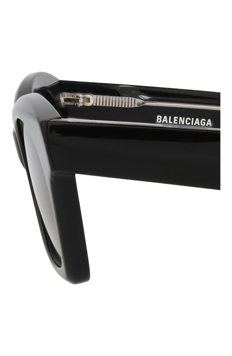 Balenciaga 53mm Cat Eye Sunglasses, Alternate, color, Black Black Grey