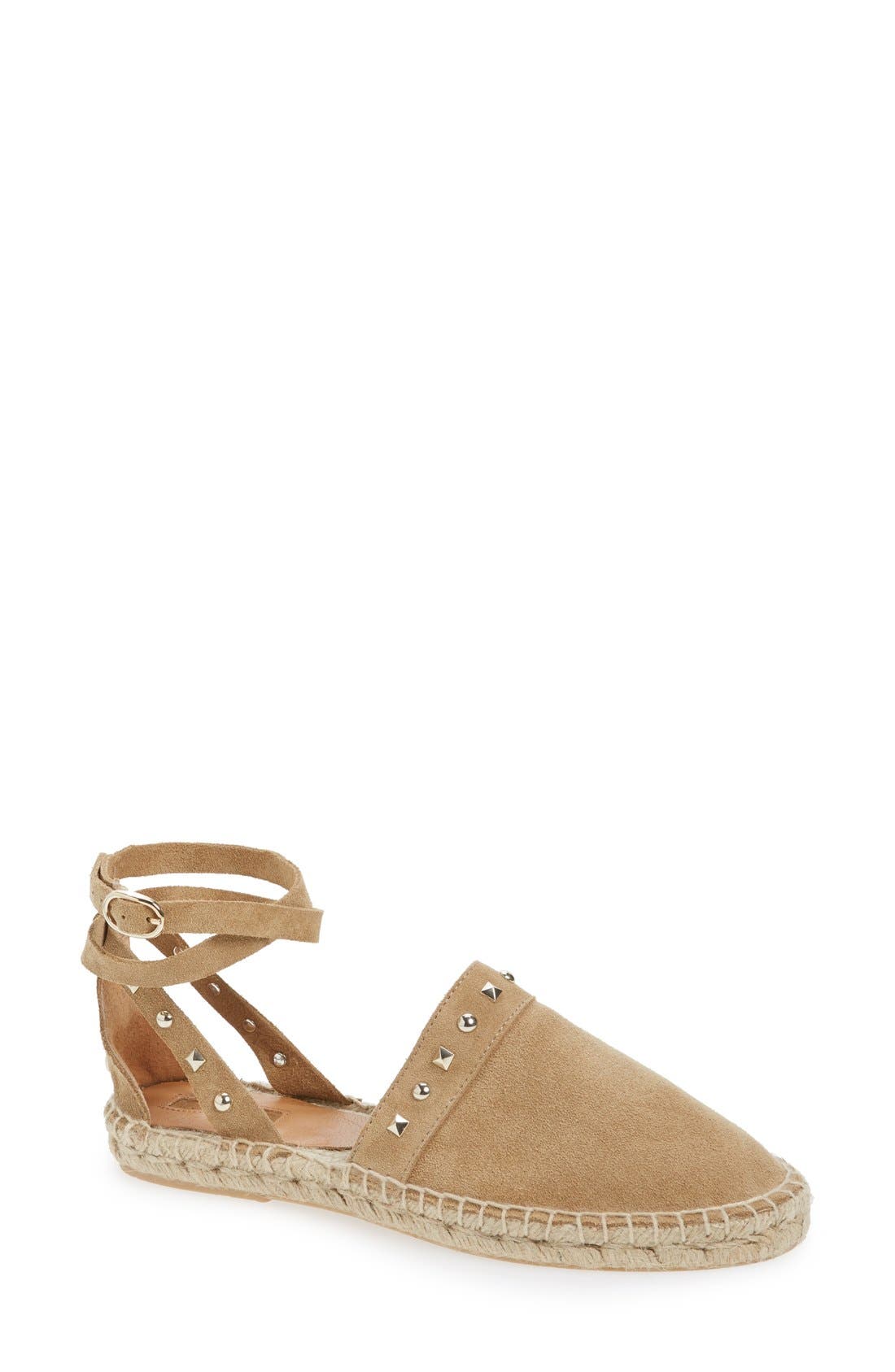 'Kite' Studded Wraparound Espadrille, Main, color, TAUPE