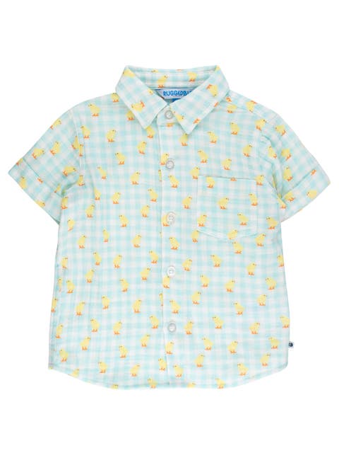 Cotton Gauze Short Sleeve Button Down Shirt (Toddler, Kids)