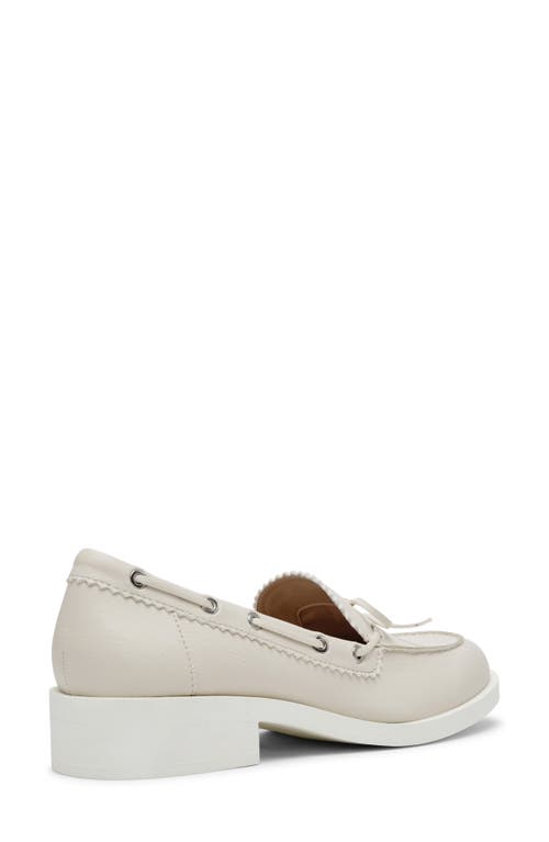 Dolce Vita Dv By Lagoon Block Heel Boat Shoe Loafer In Ivory