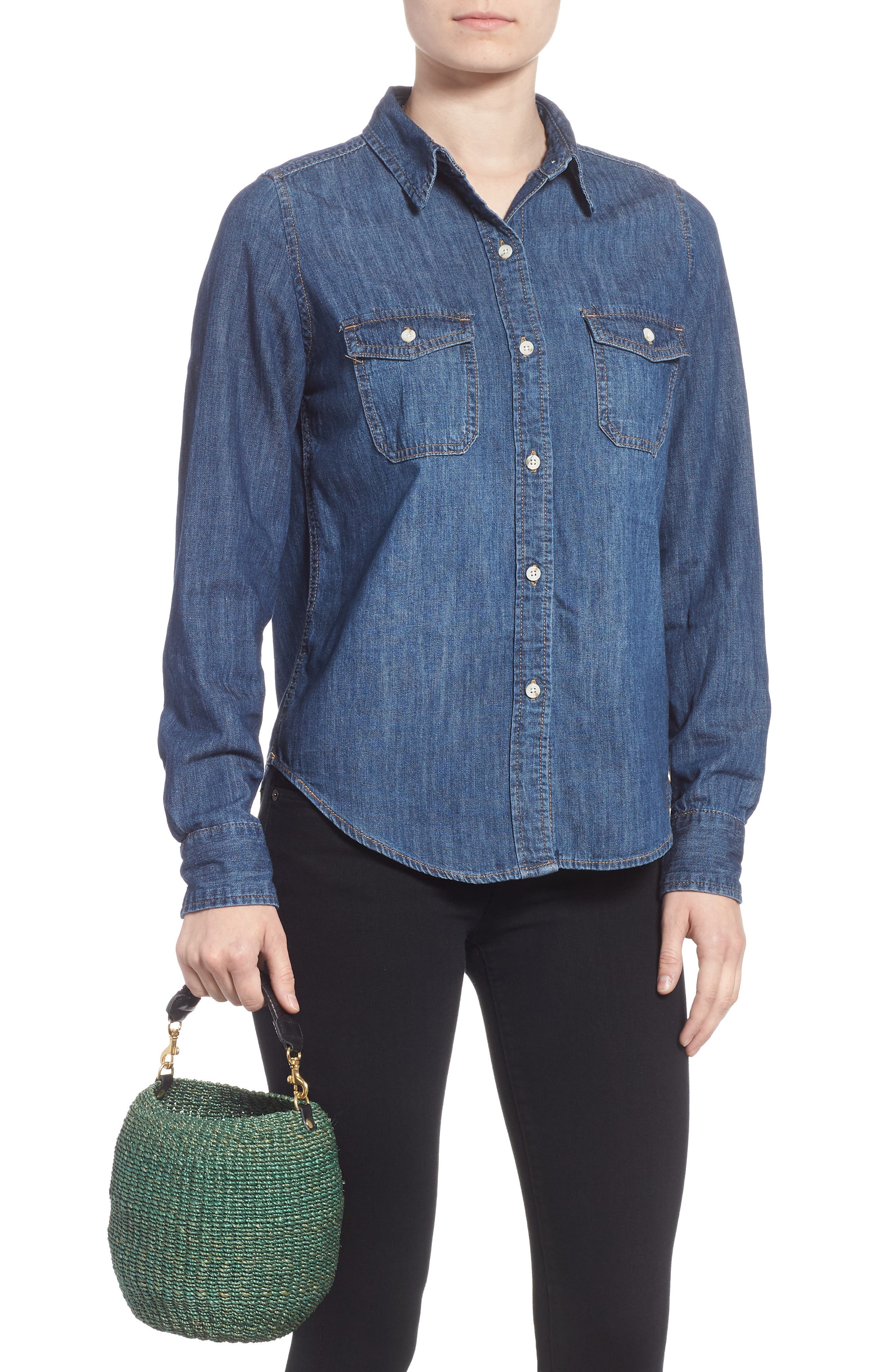 Clare V. Pot de Miel Top Handle Straw Basket Bag, Alternate, color, 