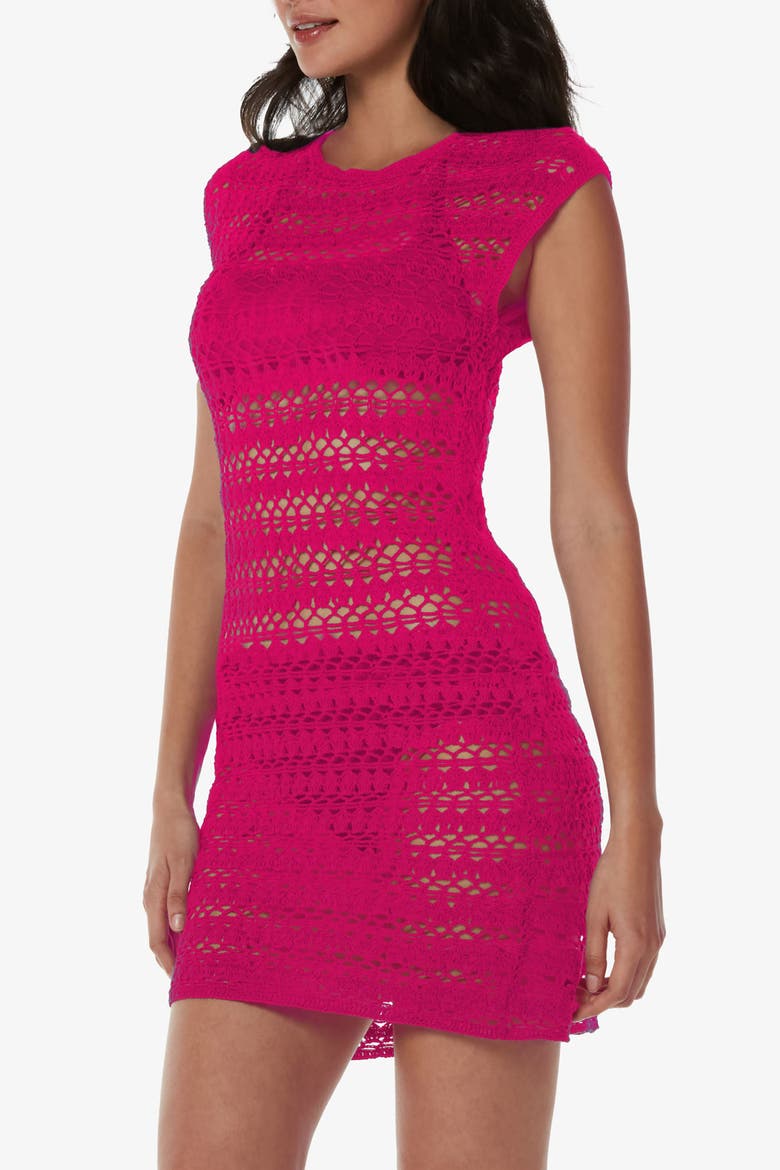 Kendall Crochet Dress, Alternate, color, Lotus Pink