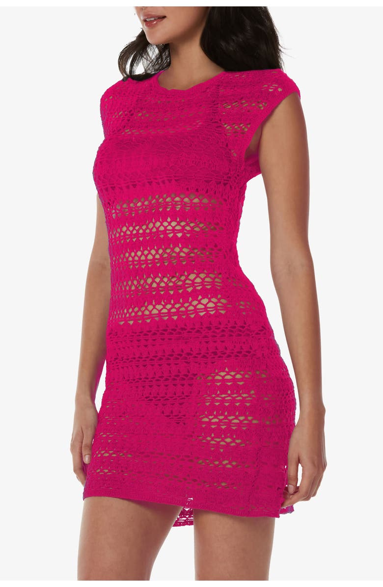 HELEN JON Kendall Crochet Dress, Alternate, color, Lotus Pink