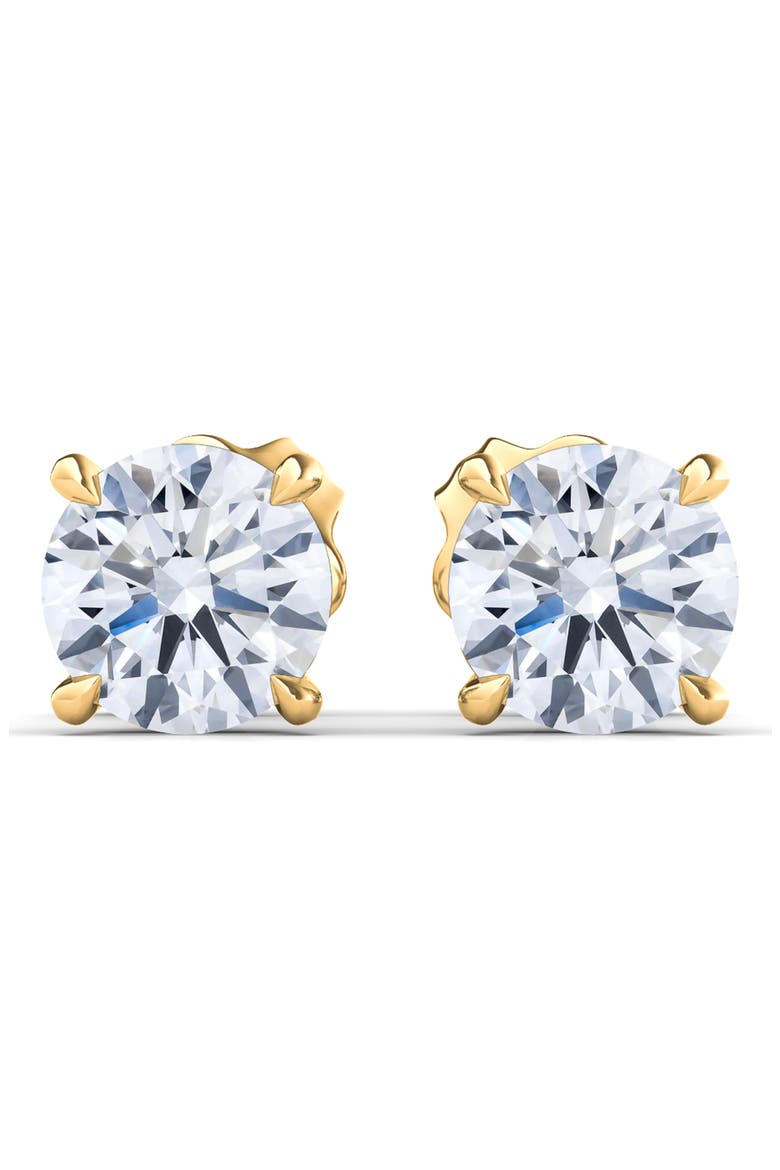 Round Brilliant Cut Lab Created Diamond Stud Earrings, Main, color, 3.00 CTW YELLOW GOLD