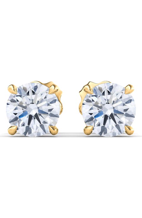 Round Brilliant Cut Lab Created Diamond Stud Earrings