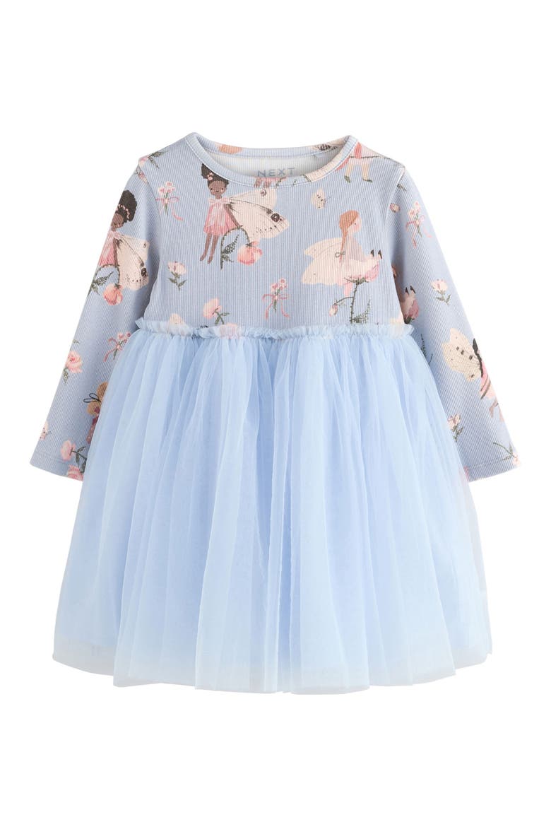 Kids' Fairy Print Long Sleeve Dress, Main, color, BLUE