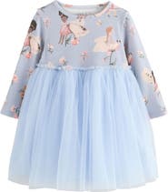 NEXT Kids' Fairy Print Long Sleeve Dress