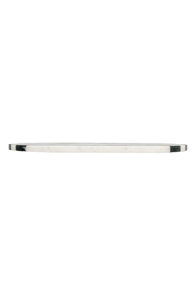 Marble Cheese and Cutting Board with Stripes, Black and White, Alternate, color, Black