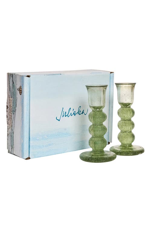 Juliska Provence Set Of 2 Candlesticks In Basil
