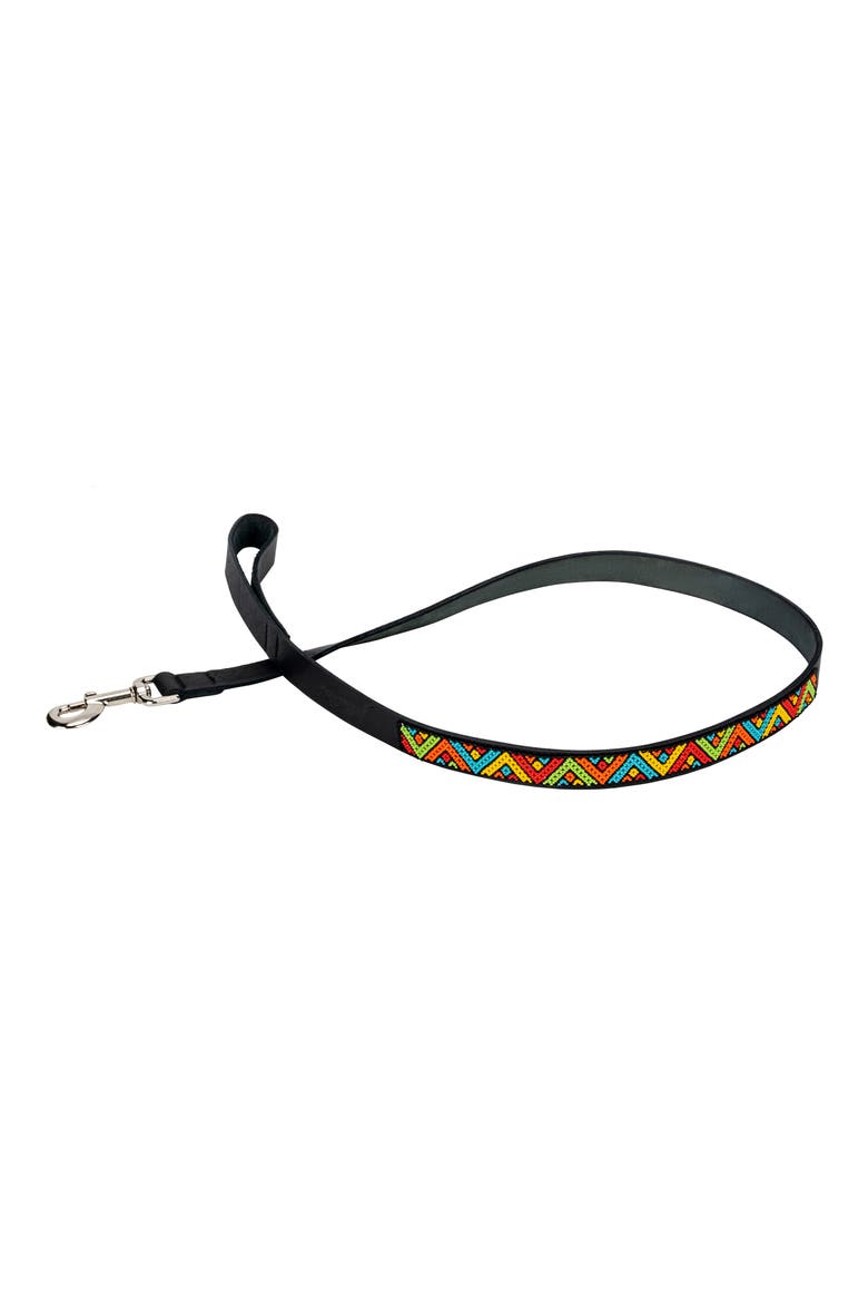 Beaded Leather Pet Leash, Main, color, POP ART