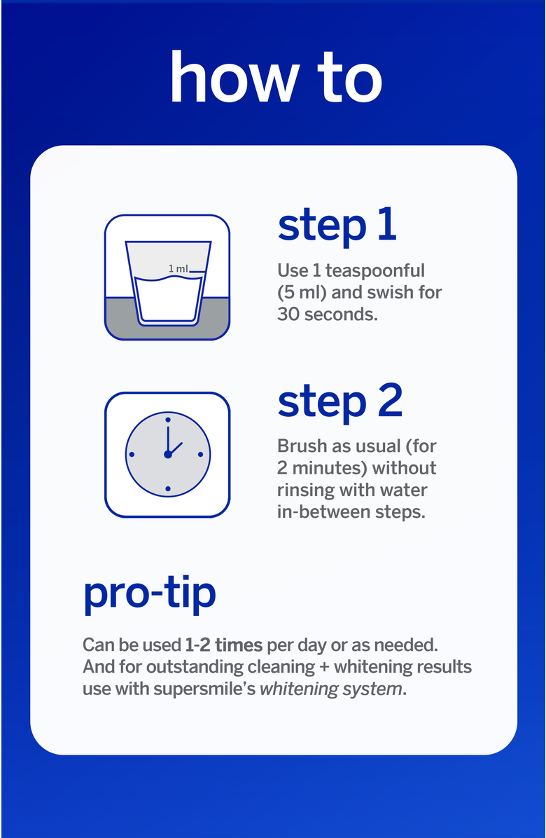 Supersmile Professional Whitening Pre-Rinse 16.0 oz - Mint, Alternate, color, White