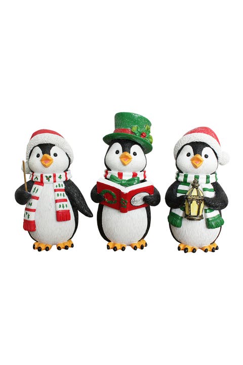 Caroling Penguin Trio Set Of Christmas Figurines