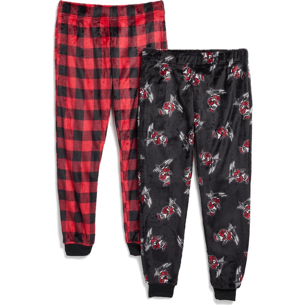Sleep On It Kids' Pack Of 2 Assorted Santa Pajama Pants In Red