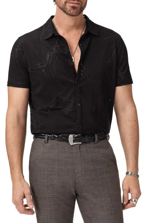 Elio Tangled Burnout Short Sleeve Button-Up Shirt