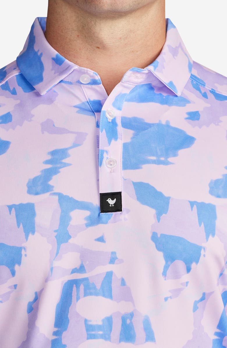Bad Birdie Purple Reign Camo Performance Golf Polo, Alternate, color, 