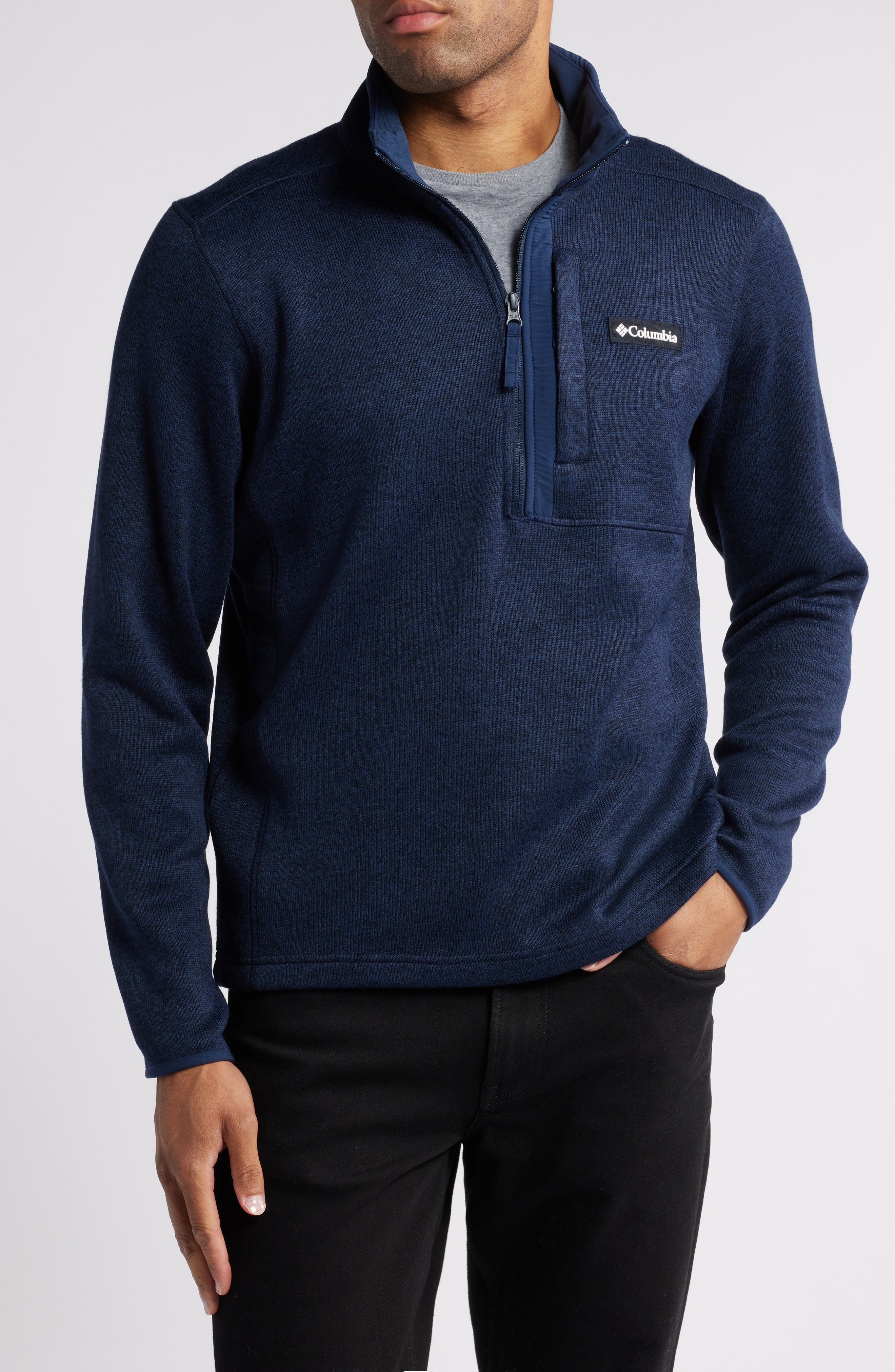 Columbia Sweater Weather Half Zip Pullover in Collegiate Navy Heather 