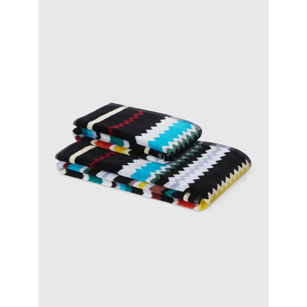 Missoni 2-piece Curt Bath Towel Set In Chevron Cotton Terry In Multicoloured