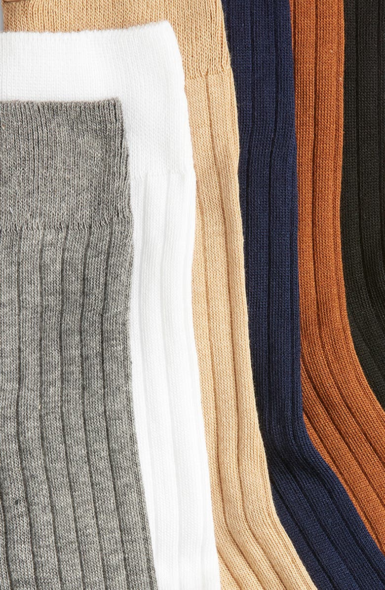 Comme Si The Yves 6-Pack Assorted Rib Socks Set, Alternate, color, Assorted